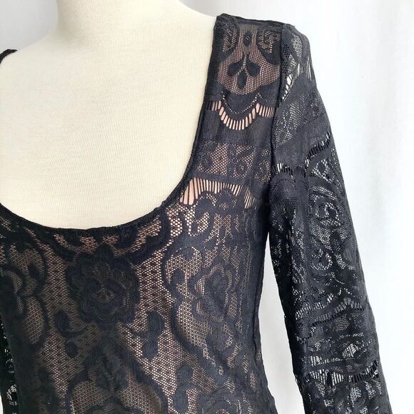 H&M Black Label Fitted Long Sleeve Lace Dress S - Picture 3 of 11